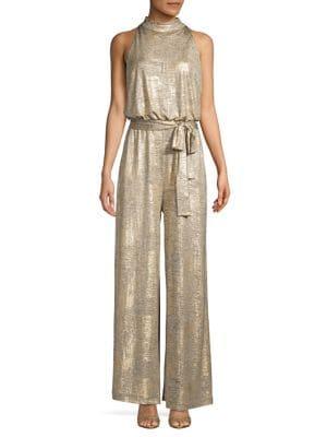 Vince Camuto Metallic Halter Jumpsuit