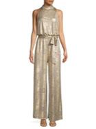 Vince Camuto Metallic Halter Jumpsuit