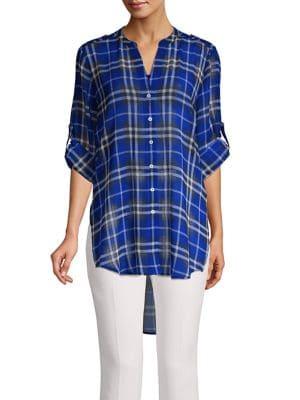 Calvin Klein Plaid High-low Tunic