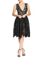 Dress The Population Rita Leaf Lace Fit-and-flare Dress