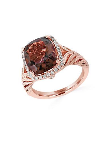 Effy Sienna Smoky Quartz, Diamond And 14k Rose Gold Ring