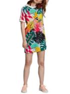 Adidas Tropical-print Cotton T-shirt Dress