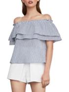 Bcbgmaxazria Off-the-shoulder Striped Top