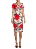 Ivanka Trump Floral Short-sleeve Sheath Dress