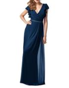 Dessy Collection Full Length Lux Shimmer Chiffon Dress