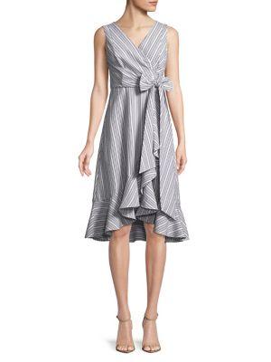 Calvin Klein Ruffle Trim Wrap Dress