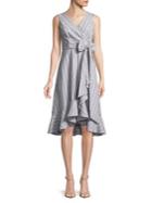 Calvin Klein Ruffle Trim Wrap Dress