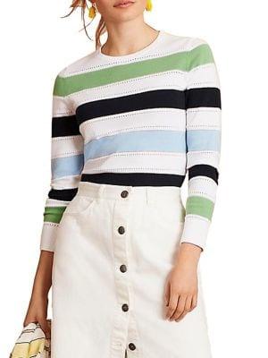 Brooks Brothers Red Fleece Striped Knit Sweater
