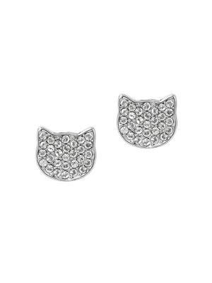 Karl Lagerfeld Silhouette Choupette Swarovski Crystal Stud Earrings