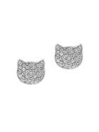 Karl Lagerfeld Silhouette Choupette Swarovski Crystal Stud Earrings