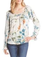 Karen Kane Wild Floral-print Long-sleeve Top