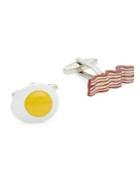 Black Brown Bacon & Eggs Cufflinks
