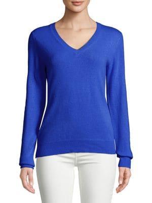 Lord & Taylor Cashmere Basic V-neck Pullover