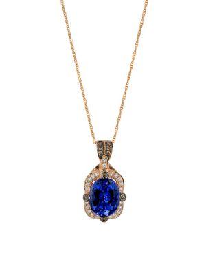 Le Vian Blueberry Tanzanite And 14k Strawberry Gold Pendant Necklace