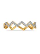 Marco Moore 14k Yellow Gold & Diamond Stackable Zig-zag Ring