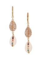 Sole Society Beachcomber Goldtone And Crystal Double Drop Earrings