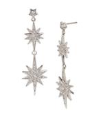 Betsey Johnson Pave Star Double Drop Earrings