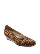 Trotters Lauren Cheetah Leather Wedge Heel