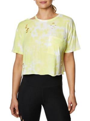 Betsey Johnson Oversized Distressed Boyfriend Crop Tee