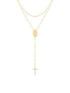 Lord & Taylor Crystal Oval Rosary & Cross Y-necklace