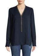 Elie Tahari Emara Tassel Blouse