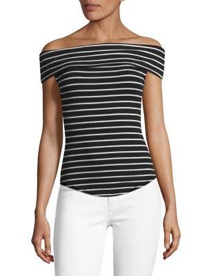 Free People Striped Off-the-shoulder Top