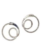 Vince Camuto Silvertone And Crystal Twist Wrap-around Pave Earrings