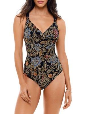 Amoressa By Miraclesuit Indochine Horizon Print One-piece Swimsuit