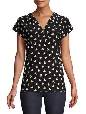 Anne Klein Geometric Short-sleeve Top