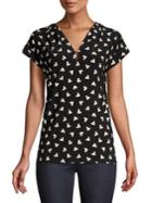 Anne Klein Geometric Short-sleeve Top