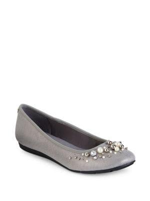 Anne Klein Aveline Embellished Fabric Flats