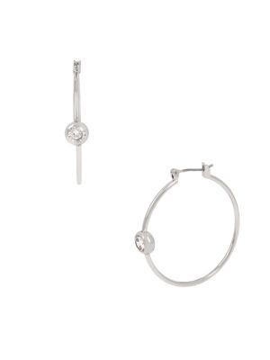 H Halston Small Rhodium-plated Delicate Hoop Earrings