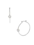 H Halston Small Rhodium-plated Delicate Hoop Earrings