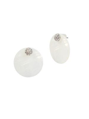 Kenneth Cole New York Power Of The Flower Mother-of-pearl And Crystal Front Back Earrings