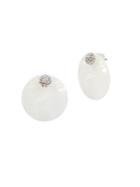 Kenneth Cole New York Power Of The Flower Mother-of-pearl And Crystal Front Back Earrings