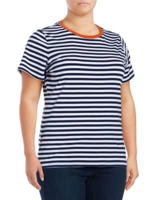 Lord & Taylor Plus Striped Tee