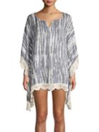Surf Gypsy Tie-dyed Crochet Lace-trimmed Coverup