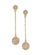 Vince Camuto Jewel Encrusted Goldtone & Crystal Disco Ball Linear Drop Earrings