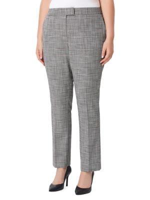 Tahari Arthur S. Levine Plus Plaid Trousers