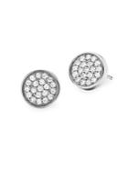 Michael Kors Sterling Silver Pave Round Stud Earrings