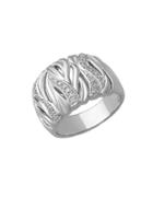 Lord & Taylor Diamond And Sterling Silver Ring
