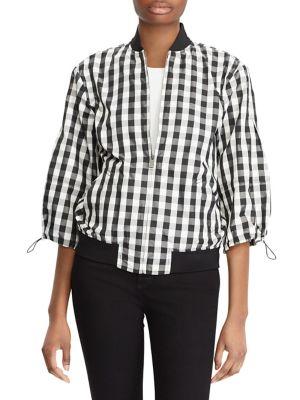 Lauren Ralph Lauren Gingham Twill Bomber Jacket