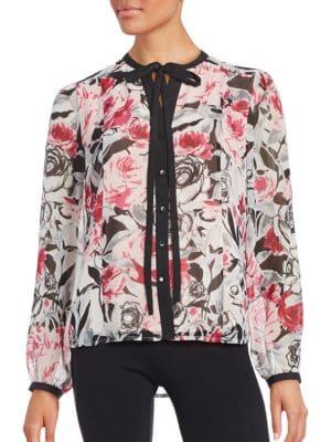 Karl Lagerfeld Paris Floral-print Blouse