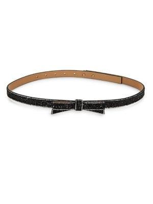 Kate Spade New York Glitter Bow Leather Belt