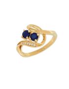 Lord & Taylor Diamonds, Sapphire And 14k Yellow Gold Ring