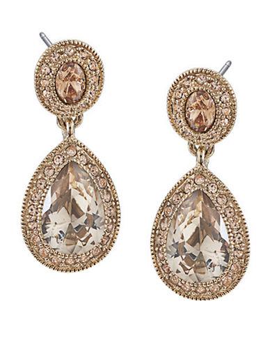 Carolee Goldtone Topaz Crystal Drop Earrings