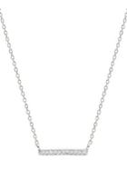 Adina Reyter Core Sterling Silver & Pave Diamond Bar Pendant Necklace