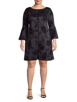 Gabby Skye Plus Flocked Scuba Dress