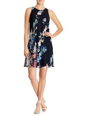 Lauren Ralph Lauren Petite Floral-print Georgette Dress
