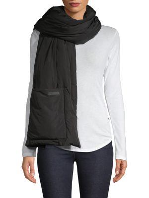 Steve Madden Nylon Puffer Zip Scarf